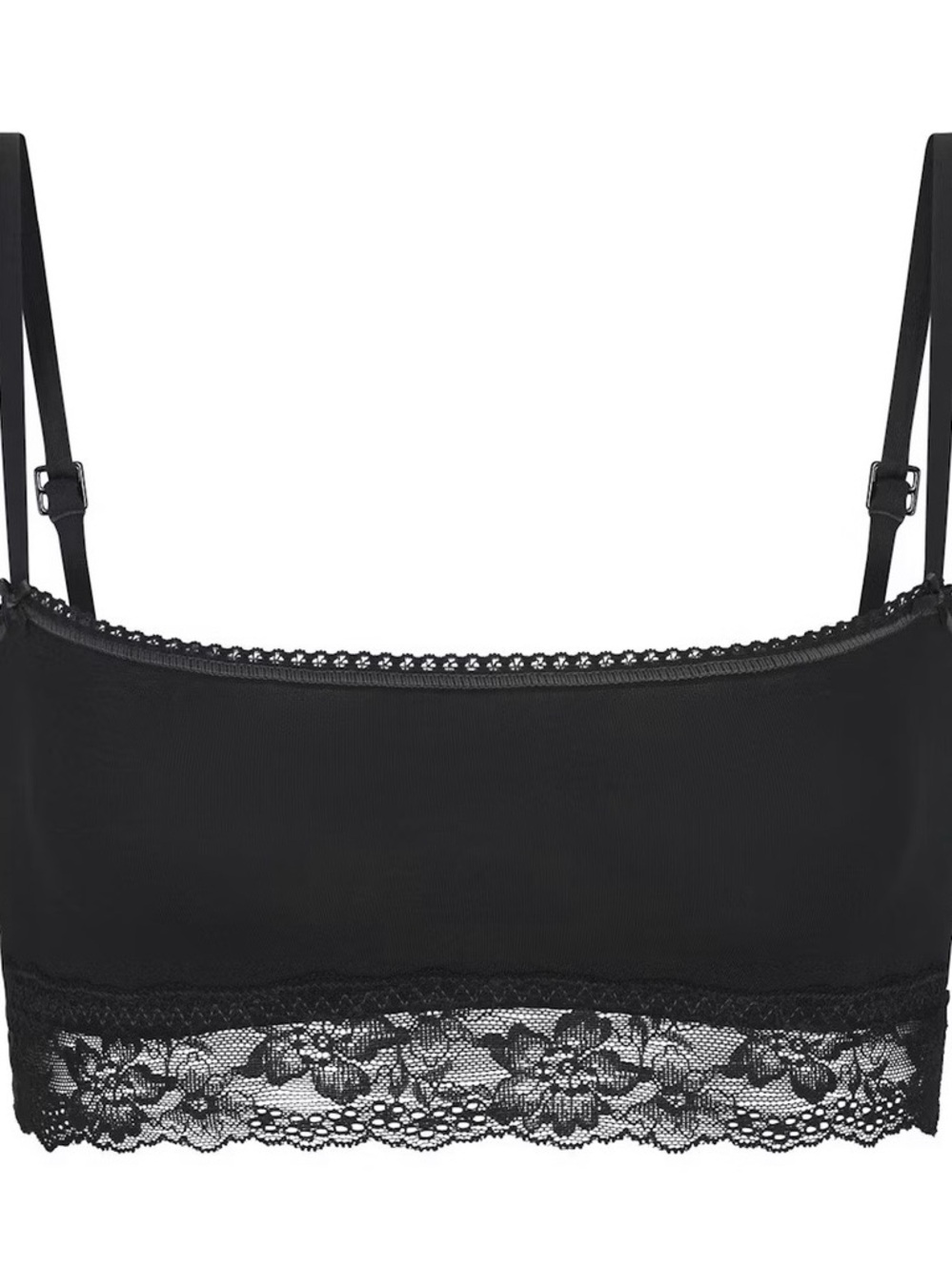 SKIMS Black Lace-Trim Bralette